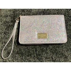 Womens Betsey Johnson Wristlet Wallet Luv Betsey Removable Strap Iridescent